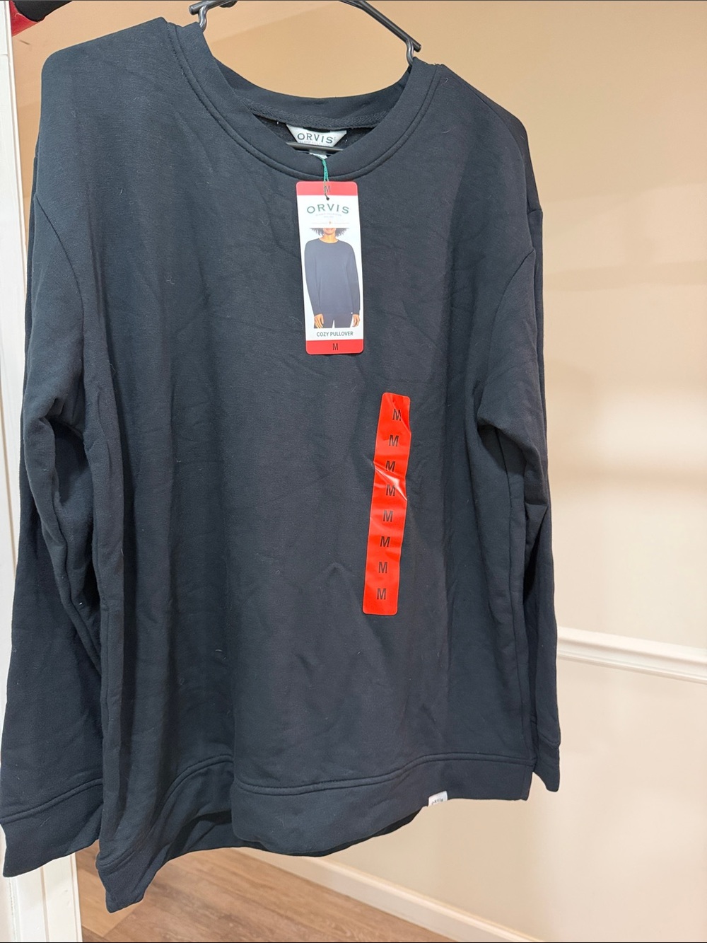 NWT Orvis Black Long-Sleeve Crewneck Sweatshirt